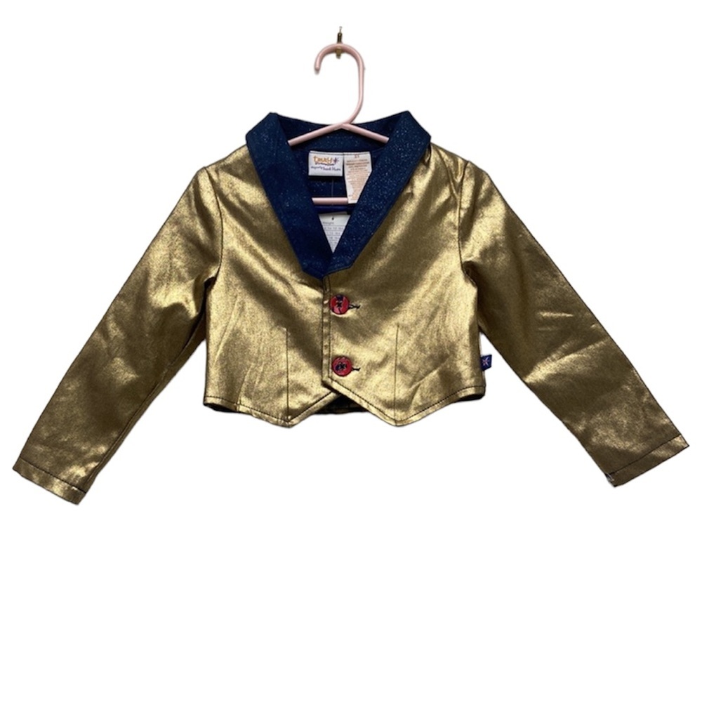NWT Truly scrumptious designed by Heidi Klum gold blazer 3T‎ glitte…